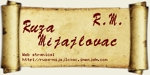 Ruža Mijajlovac vizit kartica